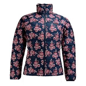 The North Face Navy and Pink Floral Puffer Jacket
